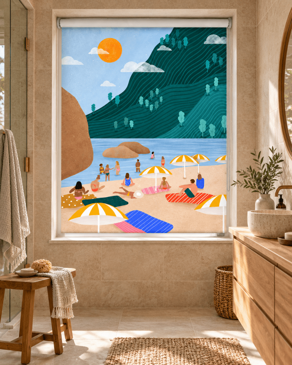 Relaxing Mountain Beach Printed Roller Blind - 1X3222608 - Art Fever - Art Fever