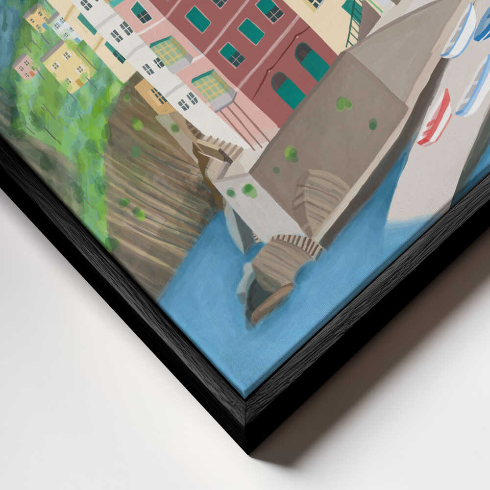 Riomagiore Coastal Village, Italy by Artist Carla Daly Canvas Print Wall Art 1X2899352 - ART FEVER - Art Fever