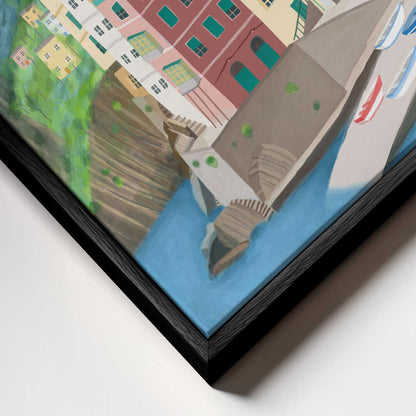 Riomagiore Coastal Village, Italy by Artist Carla Daly Canvas Print Wall Art 1X2899352 - ART FEVER - Art Fever
