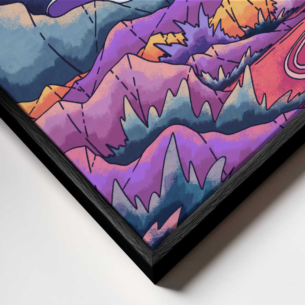 Road through the purple land Canvas Print Wall Art 1X3324697 - ART FEVER - Art Fever