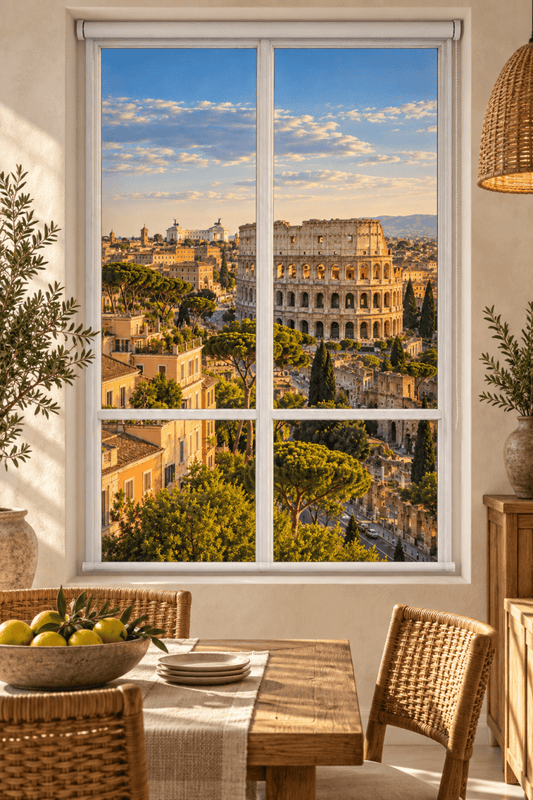 Rome Colosseum Faux Window View Printed Picture Roller Blind - RB1490 - Art Fever - Art Fever