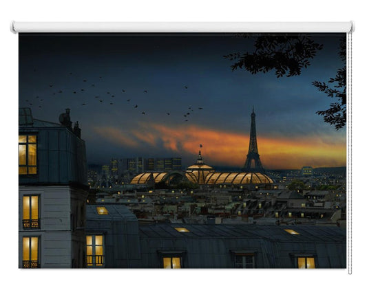 Roof of Paris at Blue Hour Printed Picture Photo Roller Blind - 1X1666839 - Pictufy - Art Fever