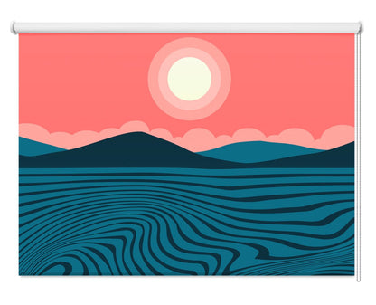 Rose Sky Topographical Seascape Printed Picture Photo Roller Blind - RB1454 - Art Fever - Art Fever