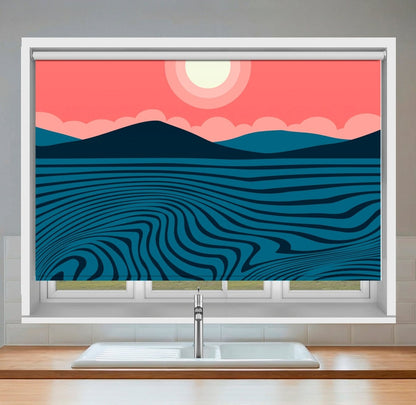 Rose Sky Topographical Seascape Printed Picture Photo Roller Blind - RB1454 - Art Fever - Art Fever