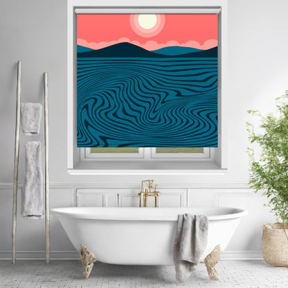 Rose Sky Topographical Seascape Printed Picture Photo Roller Blind - RB1454 - Art Fever - Art Fever