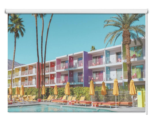 Saguaro Hotel Poolside in Palm Springs Printed Picture Photo Roller Blind - 1X2721833 - Art Fever - Art Fever