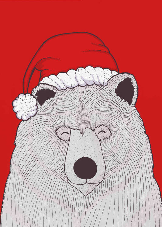 Santa red bear Canvas Print Wall Art 1X2979038 - ART FEVER - Art Fever