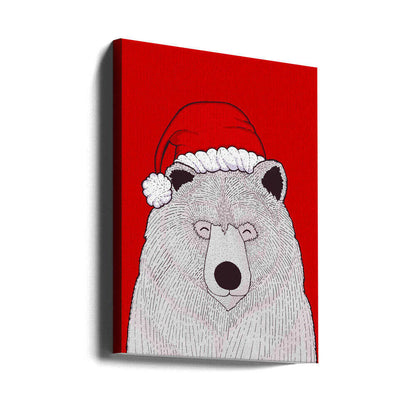 Santa red bear Canvas Print Wall Art 1X2979038 - ART FEVER - Art Fever