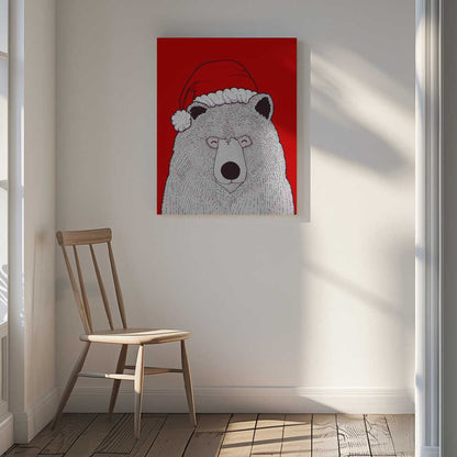 Santa red bear Canvas Print Wall Art 1X2979038 - ART FEVER - Art Fever
