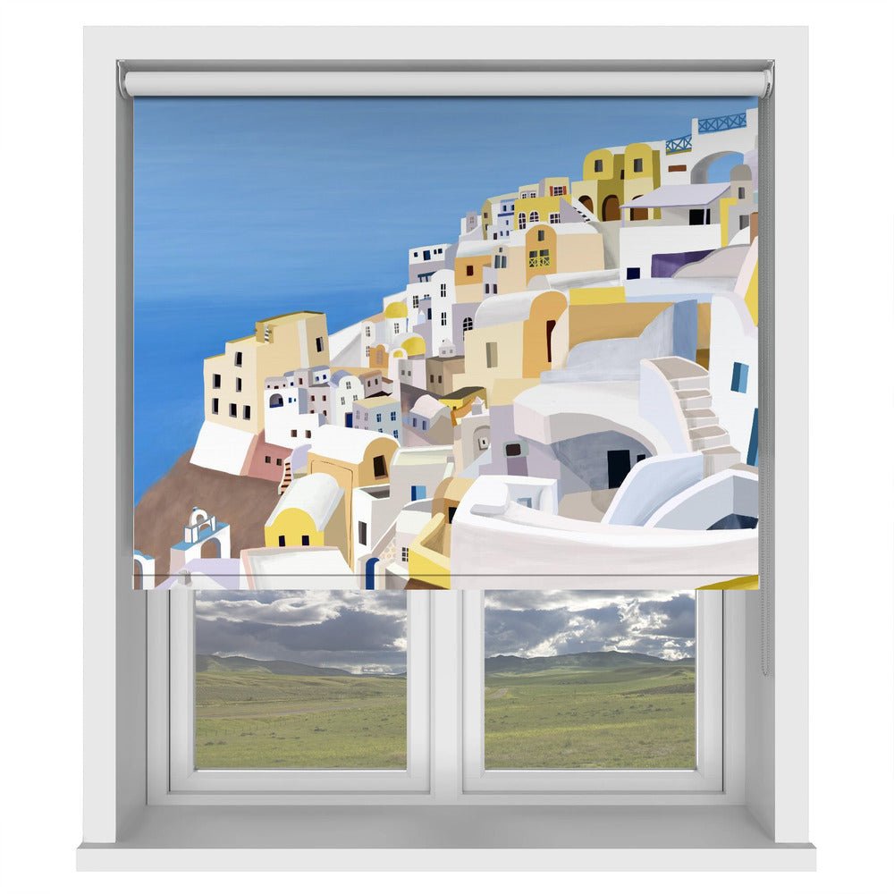 Santorini, Greece Cliff View by Artist Carla Daly Printed Picture Photo Roller Blind - 1X2890520 - Art Fever - Art Fever