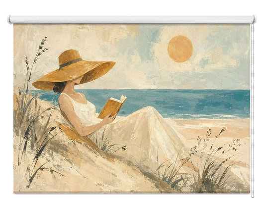 Serene Beach Reading Printed Roller Blind - 1X3644900 - Art Fever - Art Fever
