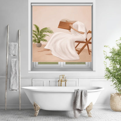Serene Woman Reading Printed Roller Blind - 1X3222042 - Art Fever - Art Fever