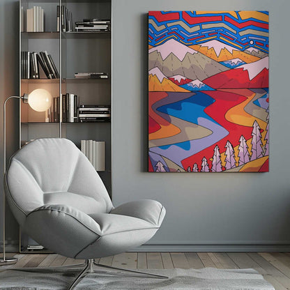 Shapes and lakes Canvas Print Wall Art 1X3314903 - ART FEVER - Art Fever
