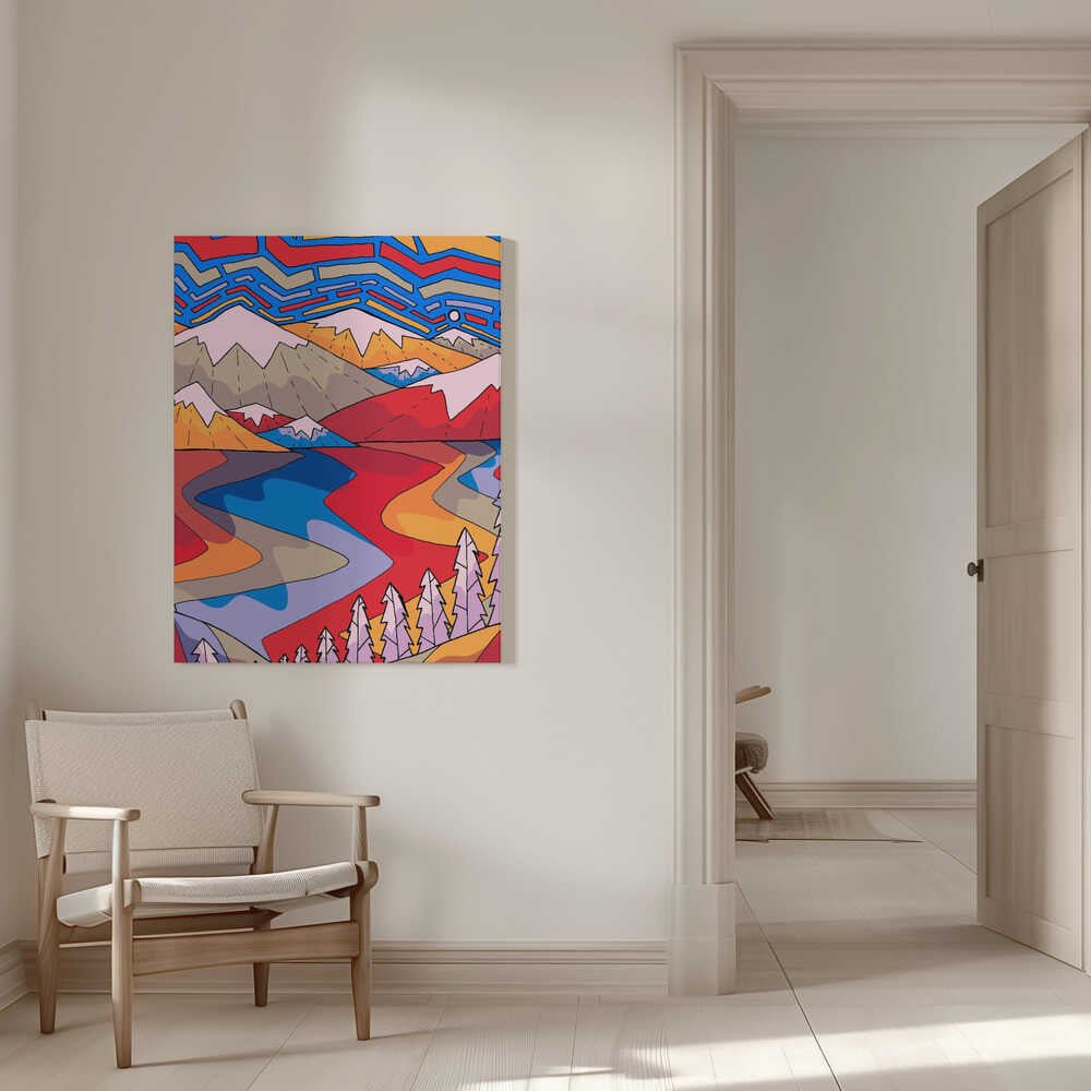 Shapes and lakes Canvas Print Wall Art 1X3314903 - ART FEVER - Art Fever