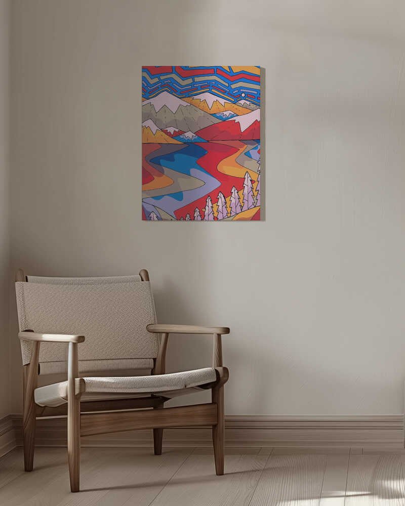 Shapes and lakes Canvas Print Wall Art 1X3314903 - ART FEVER - Art Fever