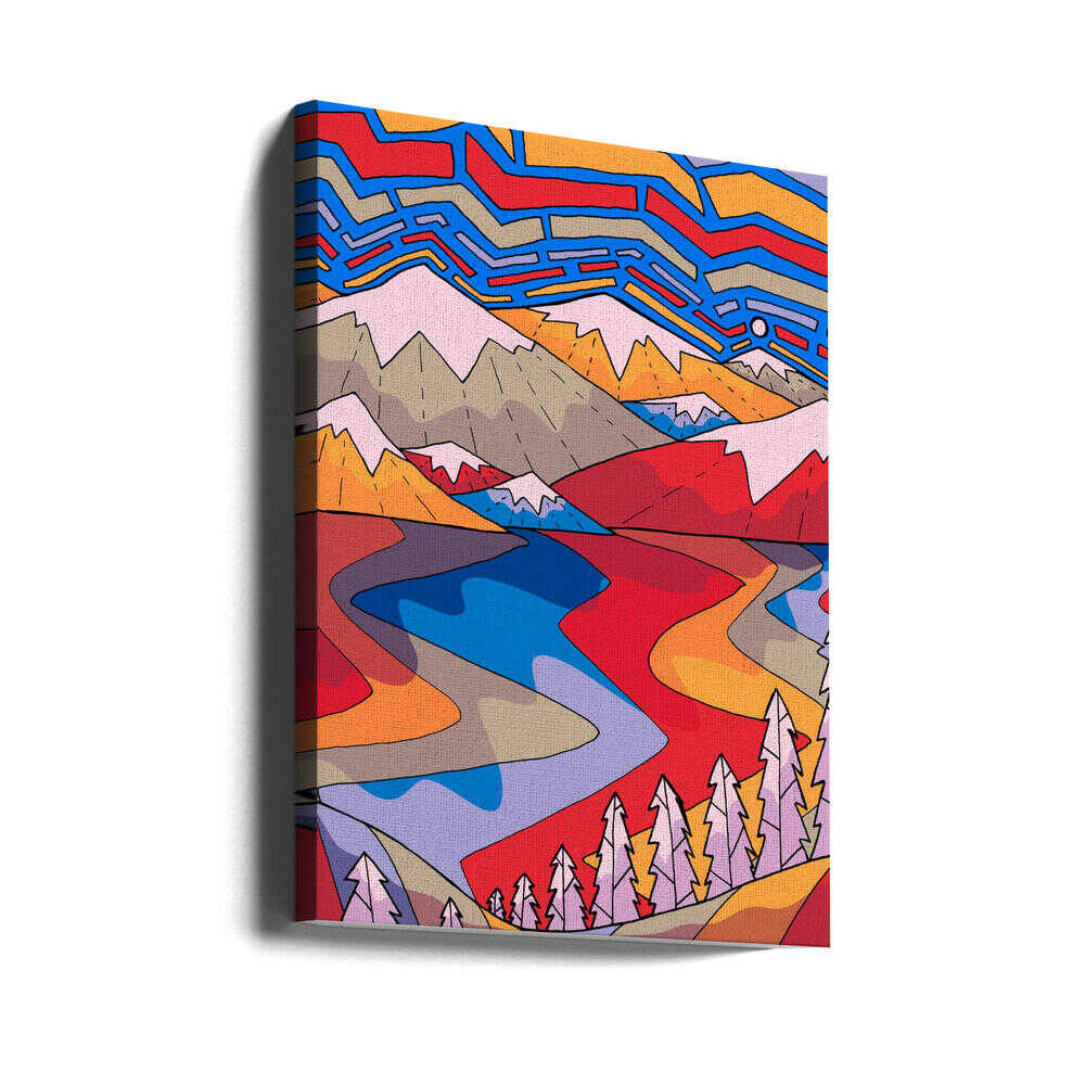 Shapes and lakes Canvas Print Wall Art 1X3314903 - ART FEVER - Art Fever