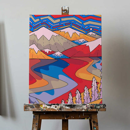 Shapes and lakes Canvas Print Wall Art 1X3314903 - ART FEVER - Art Fever