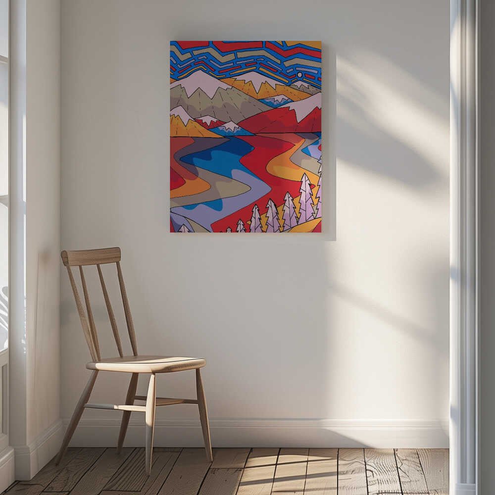 Shapes and lakes Canvas Print Wall Art 1X3314903 - ART FEVER - Art Fever