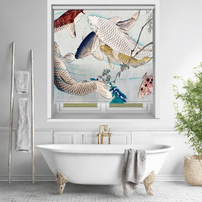 Six carp swimming beneath wisteria (1889) by Tsukioka Yoshitoshi Printed Picture Photo Roller Blind - RB1302 - Art Fever - Art Fever