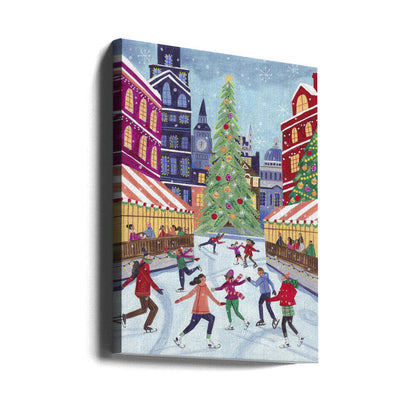 Skating in London Christmas Canvas Print Wall Art 1X2927585 - ART FEVER - Art Fever