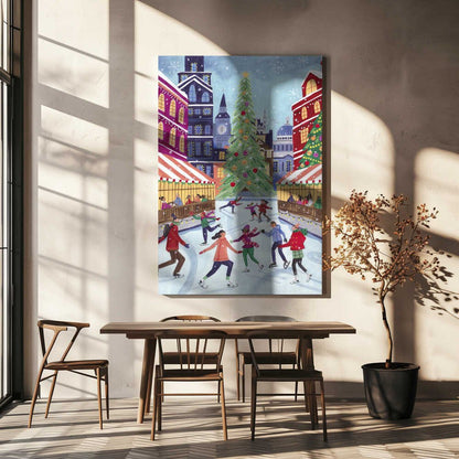 Skating in London Christmas Canvas Print Wall Art 1X2927585 - ART FEVER - Art Fever