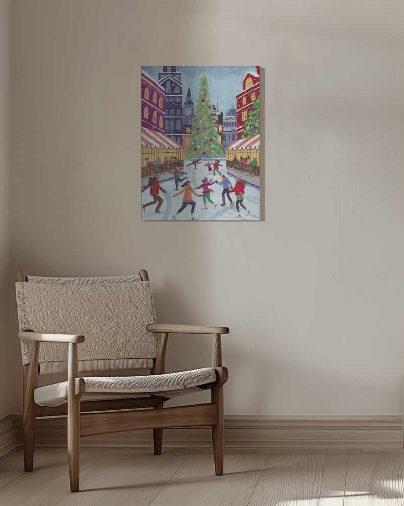 Skating in London Christmas Canvas Print Wall Art 1X2927585 - ART FEVER - Art Fever
