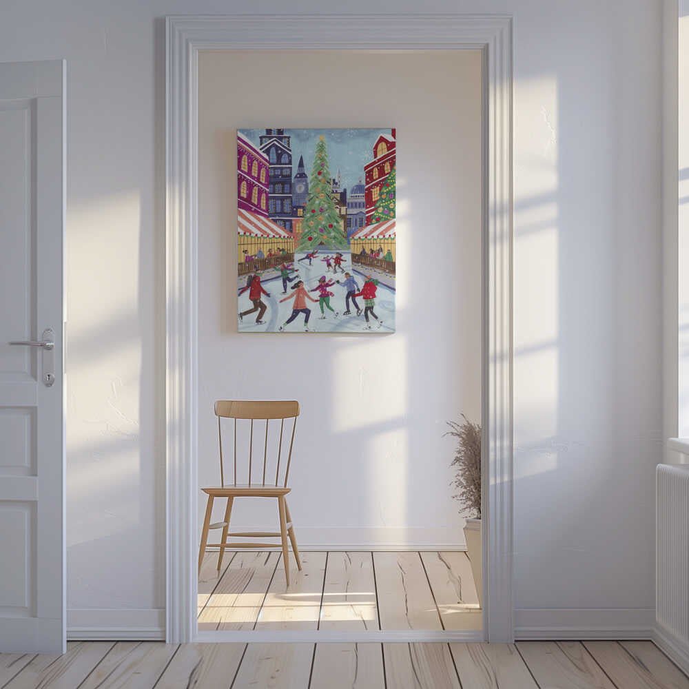 Skating in London Christmas Canvas Print Wall Art 1X2927585 - ART FEVER - Art Fever