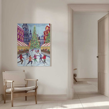 Skating in London Christmas Canvas Print Wall Art 1X2927585 - ART FEVER - Art Fever