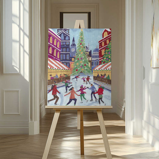 Skating in London Christmas Canvas Print Wall Art 1X2927585 - ART FEVER - Art Fever