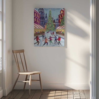 Skating in London Christmas Canvas Print Wall Art 1X2927585 - ART FEVER - Art Fever