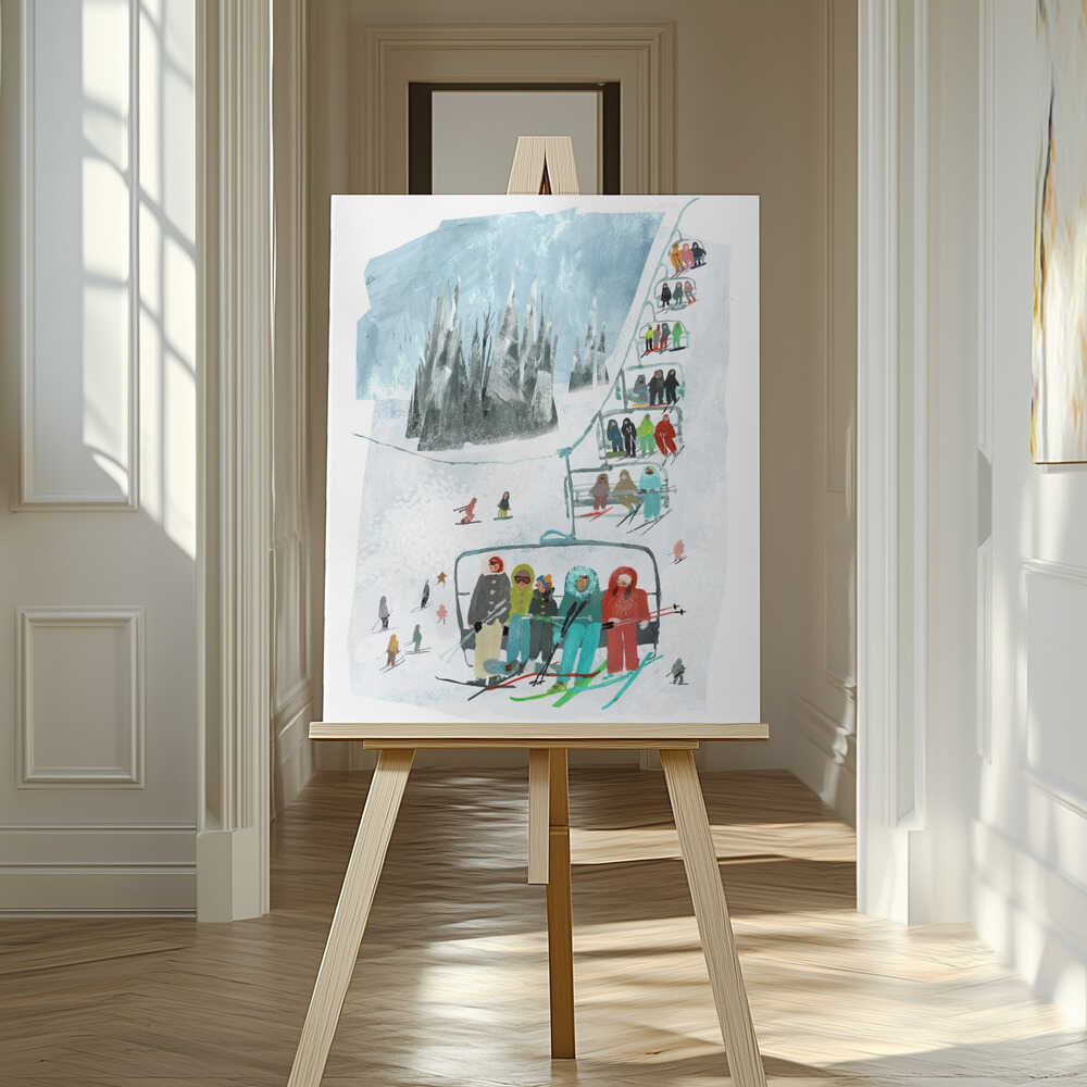 Ski Day Canvas Print Wall Art 1X3373540 - ART FEVER - Art Fever