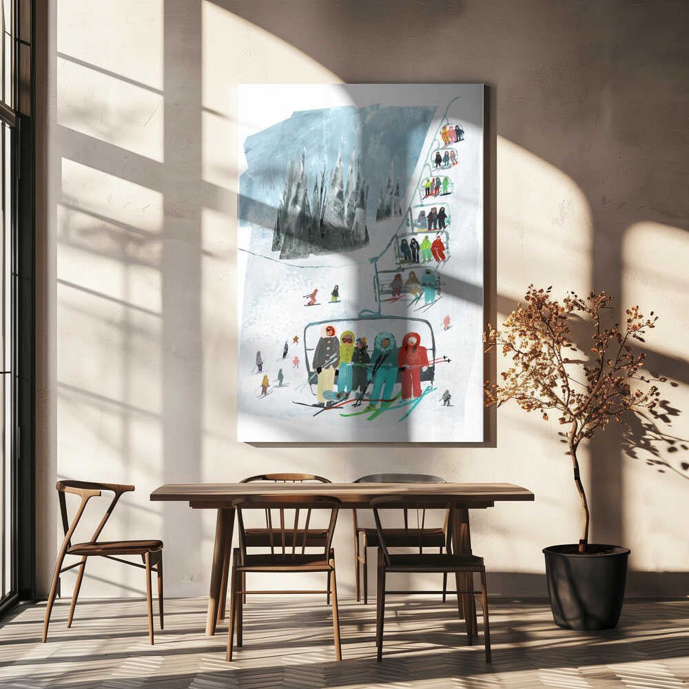 Ski Day Canvas Print Wall Art 1X3373540 - ART FEVER - Art Fever
