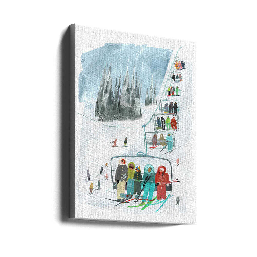 Ski Day Canvas Print Wall Art 1X3373540 - ART FEVER - Art Fever
