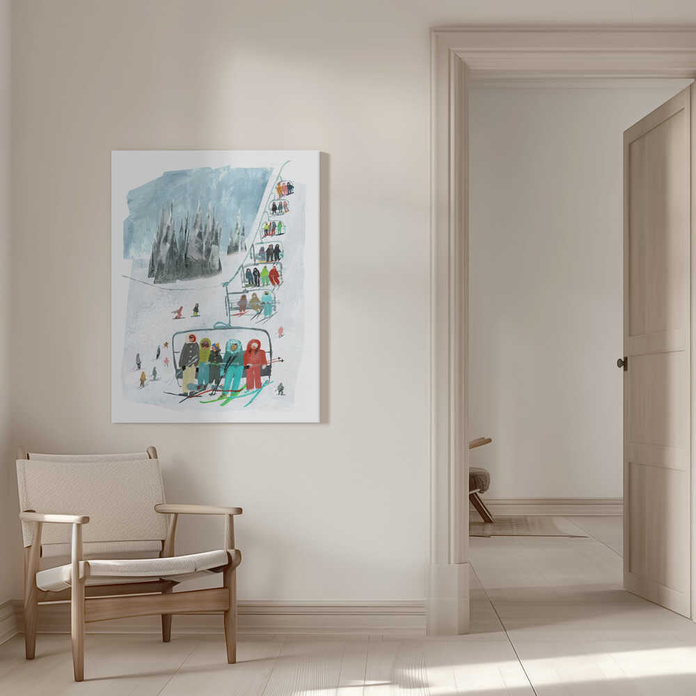 Ski Day Canvas Print Wall Art 1X3373540 - ART FEVER - Art Fever