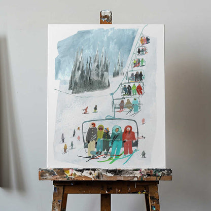 Ski Day Canvas Print Wall Art 1X3373540 - ART FEVER - Art Fever