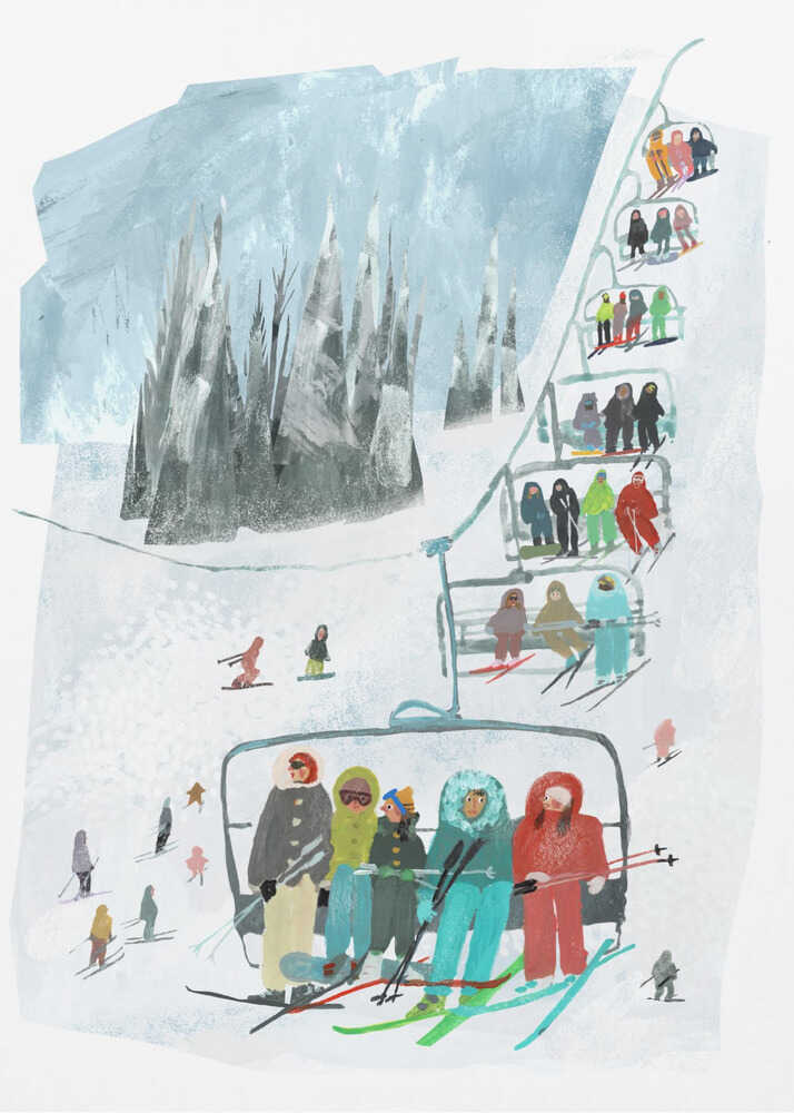 Ski Day Canvas Print Wall Art 1X3373540 - ART FEVER - Art Fever