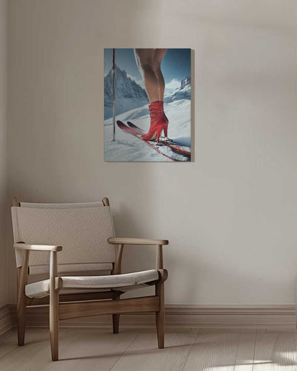 Ski Glamour High Heels Canvas Print Wall Art 1X2934502 - ART FEVER - Art Fever