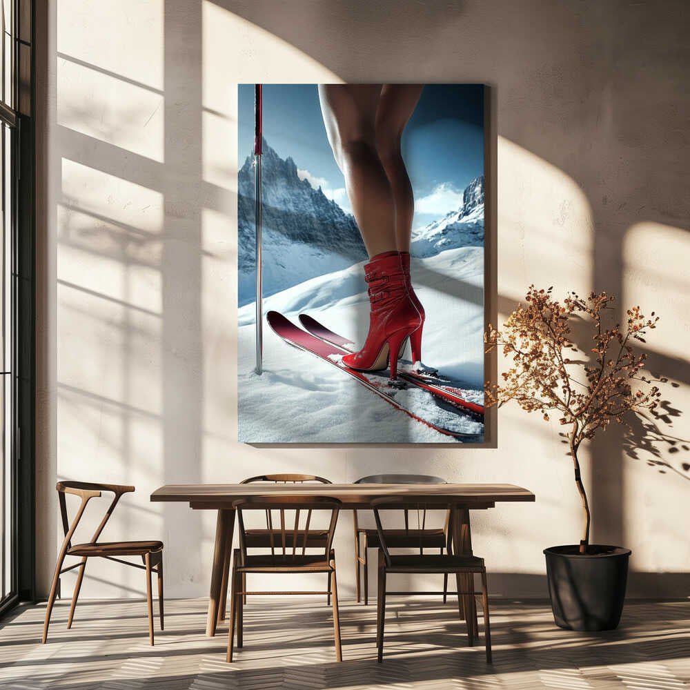 Ski Glamour High Heels Canvas Print Wall Art 1X2934502 - ART FEVER - Art Fever