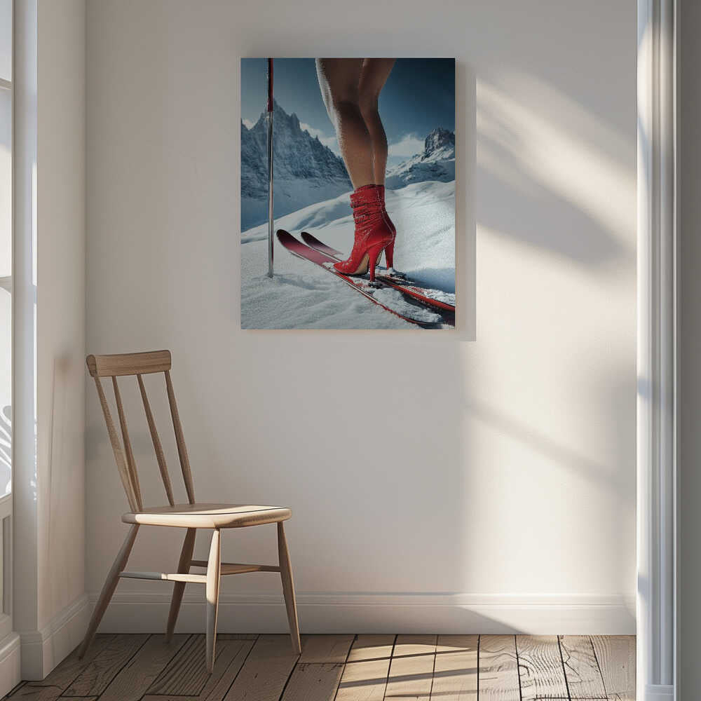 Ski Glamour High Heels Canvas Print Wall Art 1X2934502 - ART FEVER - Art Fever