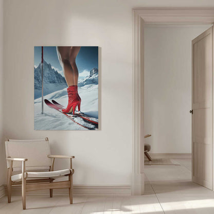 Ski Glamour High Heels Canvas Print Wall Art 1X2934502 - ART FEVER - Art Fever