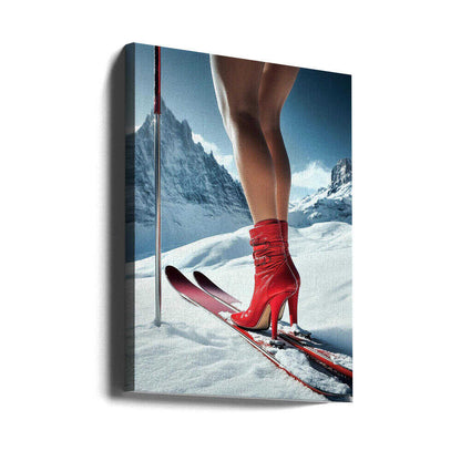 Ski Glamour High Heels Canvas Print Wall Art 1X2934502 - ART FEVER - Art Fever