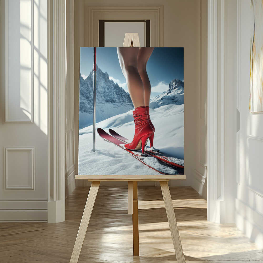 Ski Glamour High Heels Canvas Print Wall Art 1X2934502 - ART FEVER - Art Fever