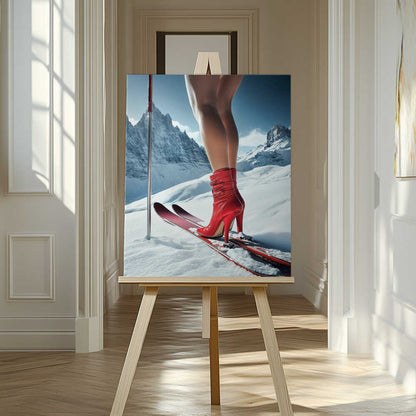 Ski Glamour High Heels Canvas Print Wall Art 1X2934502 - ART FEVER - Art Fever