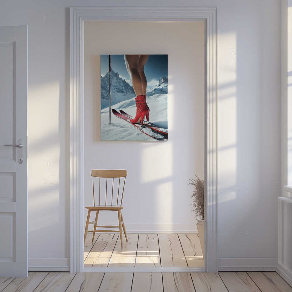 Ski Glamour High Heels Canvas Print Wall Art 1X2934502 - ART FEVER - Art Fever
