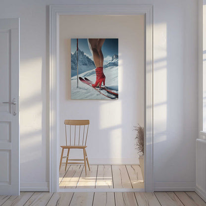 Ski Glamour High Heels Canvas Print Wall Art 1X2934502 - ART FEVER - Art Fever