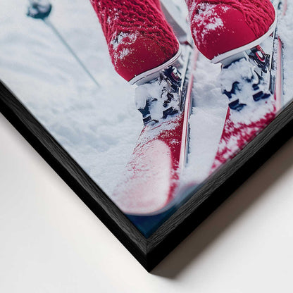 Ski Glamour Red Canvas Print Wall Art 1X2934500 - ART FEVER - Art Fever