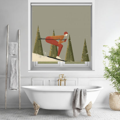 Skiing Alpine Glide Printed Picture Photo Roller Blind - 1X2579671 - Art Fever - Art Fever
