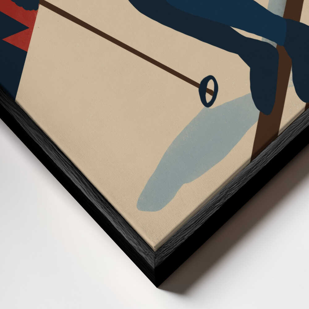 Skiing in the Mountains Canvas Print Wall Art 1X3363895 - ART FEVER - Art Fever