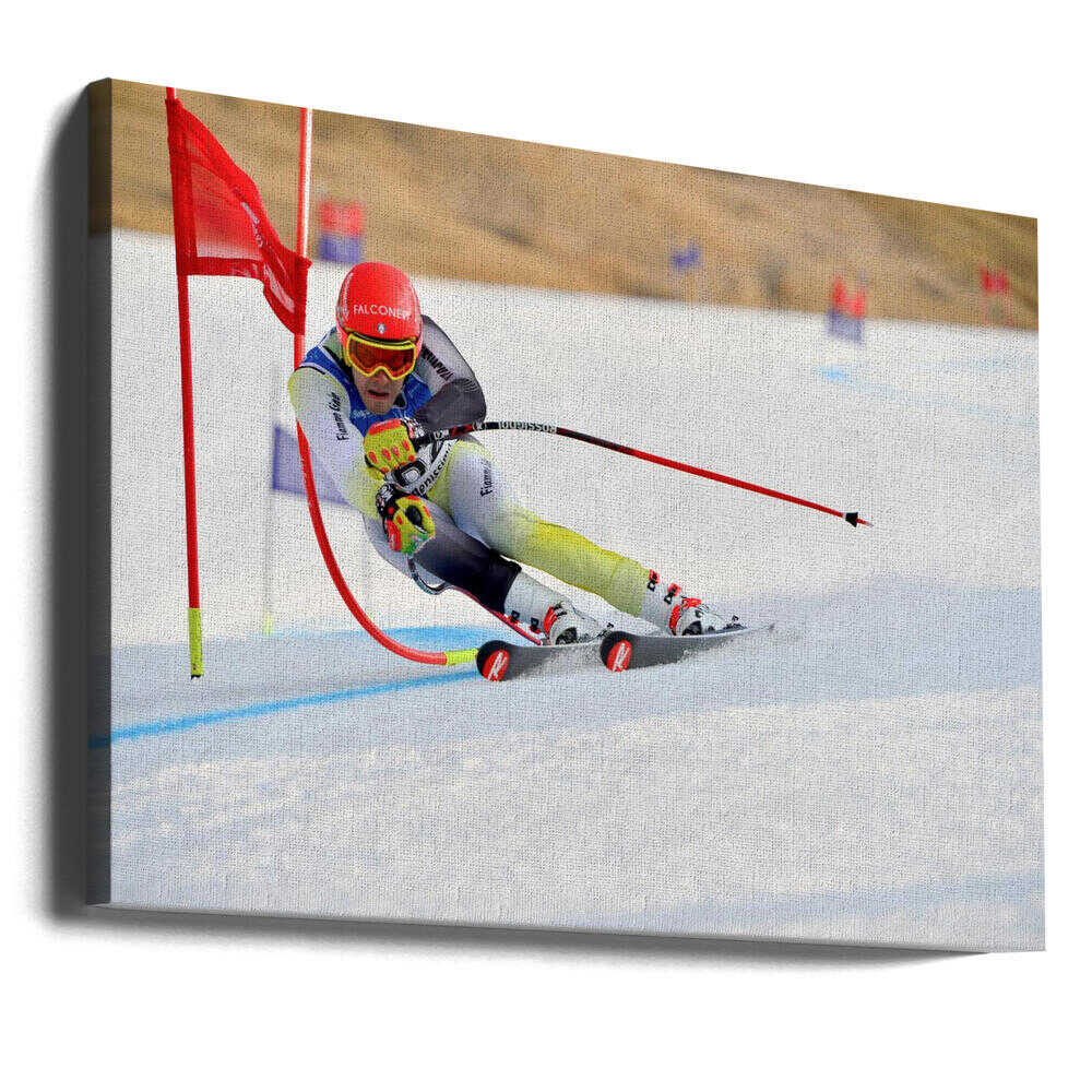 Slalom Skier Canvas Print Wall Art 1X1309962 - ART FEVER - Art Fever