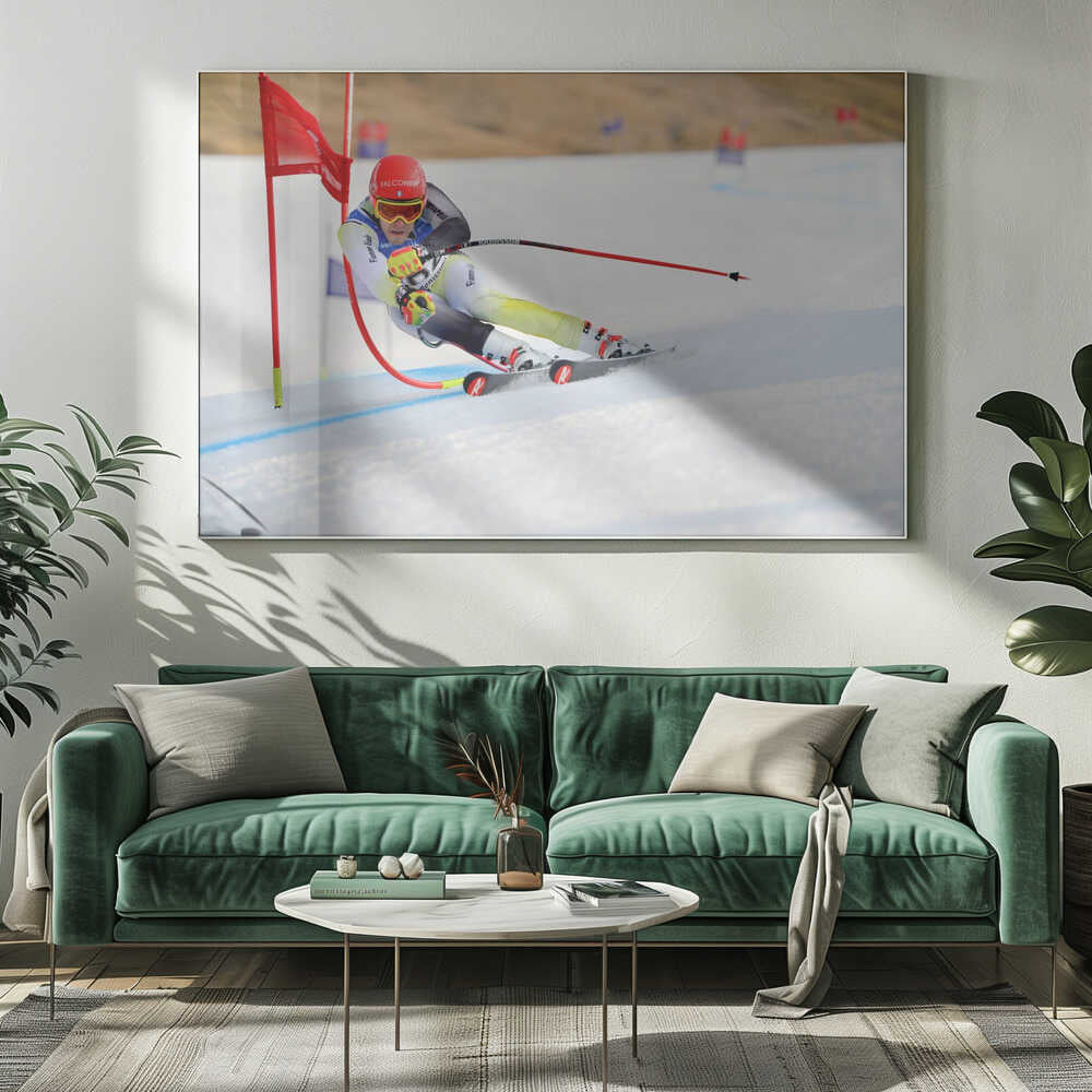 Slalom Skier Canvas Print Wall Art 1X1309962 - ART FEVER - Art Fever